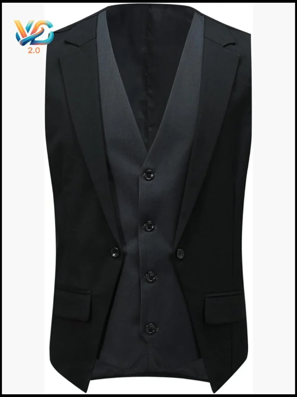 Slim Fit Formal Business Waistcoat Tuxedo Vest Polyester Viscose Blend